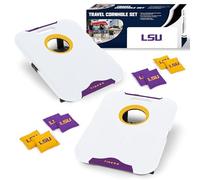 Wild Sports NCAA LSU Tigers Pro Football - Juego de Cornhole para todo tipo de clima, juego de lanzamiento de puf de viaje incluye 8 bolsas de frijoles