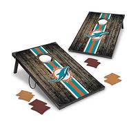 Wild Sports NFL Miami Dolphins - Juego de Cornhole de MDF de Lujo de 2 x 3 pies, con Esquinas y Delantales, Color del Equipo