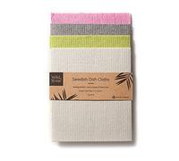 Wild & Stone Paños Suecos Reutilizables, Pack de 4, Celulosa FSC y Algodón