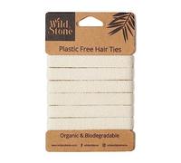 Wild & Stone | Paquete de 6 | Cintas elásticas 100% biodegradables y sin plástico | 100% algodón orgánico y goma natural a base de plantas | Soporte para cola de caballo sin arrugas (rubio)
