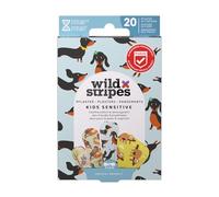 Wild Stripes - Tiritas Infantiles Animal Fun - Tiritas con estilo para pequeños exploradores - Hipoalergénicas, resistentes al agua, protectoras y delicadas para piel sensible - 20 uds