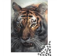 Wild Tiger Motif Thick Paper 1000 Pieces Puzzle for Adults Home Art Brain Game Tiger Picture Jigsaw 52x38cm/1000pcs