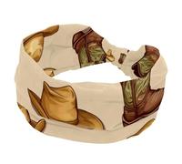 Wild Vintage Western Cowboy - Botas de diadema ancha beige, diadema suave para mujer, diademas antideslizantes para yoga, fitness, viajes, gimnasio, accesorios para el cabello