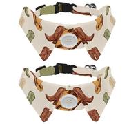 Wild West - 2 collares de perro con pajarita y campana, corbatines ajustables para perro, pajarita para mascotas, para niños pequeños, medianos, niñas, cachorros y gatos