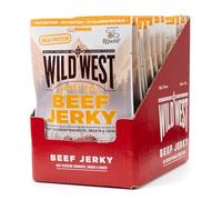 Wild West Beef Jerky, 16 x 60 g bacon, carne seca altamente proteica, snack proteico Beef Jerky, cecina de vaca
