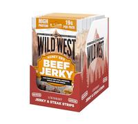 Wild West Beef Jerky, 16 x 60 g bacon, carne seca altamente proteica, snack proteico Beef Jerky, cecina de vaca