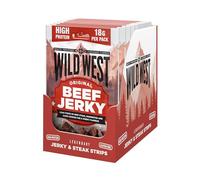 Wild West Beef Jerky, 16 x 60 g Original, carne seca altamente proteica, snack proteico Beef Jerky, cecina de vaca