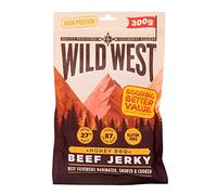 Wild West Beef Jerky, 300 g bacon, carne seca altamente proteica, snack proteico Beef Jerky, cecina de vaca