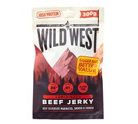 Wild West Beef Jerky, 300 g Original, carne seca altamente proteica, snack proteico Beef Jerky, cecina de vaca