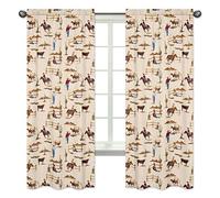 Wild West Cowboy and Horses - Juego de 2 paneles de tratamiento para ventanas