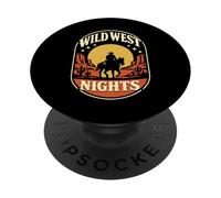 Wild West Nights Cowboy Desierto Estilo Western Retro PopSockets PopGrip Adhesivo