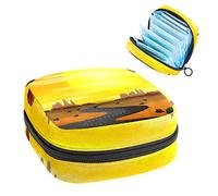 Wild West Scene Sunset Period Pouch portátil, bolsa de almacenamiento de tampones para servilletas sanitarias, Varios colores, 4.7x6.6x6.6 in/12x17x17 cm