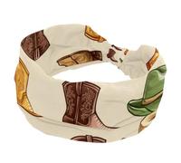 Wild West - Sombreros con diseño de botas vaqueras sin costuras para mujer, diadema ancha turbante antideslizante, banda elástica para el sudor, yoga, entrenamiento, bandana suave