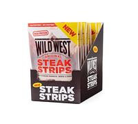 Wild West Steak Strips, 16 x 25 g Original, carne seca altamente proteica, snack proteico Beef Jerky, cecina de vaca
