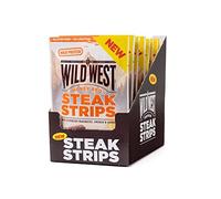 Wild West Steak Strips, 16 x 60 g Honey BBQ, carne seca altamente proteica, snack proteico Beef Jerky, cecina de vaca