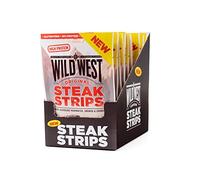 Wild West Steak Strips, 16 x 60 g Original, carne seca altamente proteica, snack proteico Beef Jerky, cecina de vaca