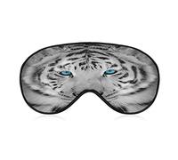 Wild White Tiger Sleeping Blindfold Mask Cute Eye Shade Cover con correa ajustable para Mujeres Hombres Night