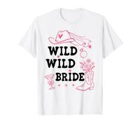 Wild Wild Bride Bachelorette Cowgirl Cute Pink Bridal Cowboy Camiseta
