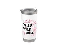 Wild Wild Bride Bachelorette Cowgirl Cute Pink Bridal Cowboy Vaso térmico de acero inoxidable de doble pared