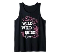 Wild Wild Bride Crew Bachelorette Cowgirl Pink Bridal Cowboy Camiseta sin Mangas