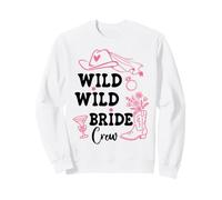 Wild Wild Bride Crew Bachelorette Cowgirl Pink Bridal Cowboy Sudadera