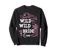 Wild Wild Bride Crew Bachelorette Cowgirl Pink Bridal Cowboy Sudadera