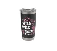 Wild Wild Bride Crew Bachelorette Cowgirl Pink Bridal Cowboy Vaso térmico de acero inoxidable de doble pared