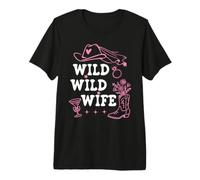Wild Wild Wife Bachelorette Cowgirl Bride Nashty Cowboy Hat Camiseta Premium