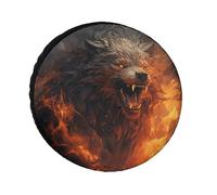 Wild Wolf in The Fire - Cubiertas de neumáticos impermeables anti UV, cubierta de neumático de 30 pulgadas, cubiertas de rueda de eje único para caravana, camión, SUV, remolque, universal para todas