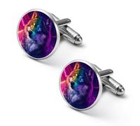 Wild Wolf - Juego de gemelos coloridos de moda para hombre, camisas clásicas, para bodas y negocios, 1.7cm, Metal, No es una piedra preciosa