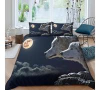 Wild Wolf Pack Art Funda Edredon Microfibra Suave 3 Piezas Compuesto Estampado 3D Wild Wolf Pack Arte Funda de Edredón con Funda de Almohada Transpirable for Adolescentes Super King（260x220cm）