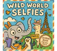 Wild World Selfies: Cartoon Animals Taking Selfies at Famous Landmarks Bold and easy coloring book for Adults and Teens, Bold, Easy & Educational ... in Cozy travel Moments for Relaxation