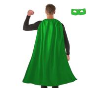 Wildarms Abrigo y máscara de superhéroe para adultos para hombres y mujeres, abrigos de vampiro para Halloween, disfraz para fiestas de disfraces y disfraz de Superman (verde, 140 cm)
