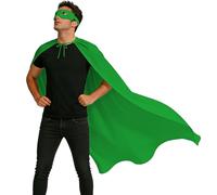 Wildarms Abrigo y máscara de superhéroe para adultos para hombres y mujeres, abrigos de vampiro para Halloween, disfraz para fiestas de disfraces y disfraz de Superman (verde, 90 cm)