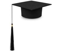 Wildarms Birrete graduación Negro Unisex Talla S, Gorro doctorado con Borla para niño, Ceremonia Escolar, Festival Fin Curso, Fotos, Disfraz académico Infantil