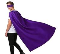 Wildarms Capa y antifaz de superhéroe para adultos para Halloween/cosplay - accesorios para fiestas de disfraces de vampiros y héroes (Morado, 55"/140CM)