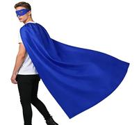 Wildarms Capa y antifaz de superhéroe para adultos para Halloween/cosplay - accesorios para fiestas de disfraces de vampiros y héroes (Azul, 55"/140CM)