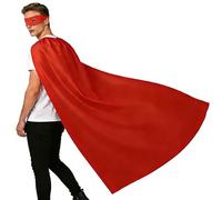 Wildarms Capa y antifaz de superhéroe para adultos para Halloween/cosplay - accesorios para fiestas de disfraces de vampiros y héroes (Rojo, 35"/90CM)