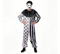 Wildarms Disfraz de Terrifier Art el Payaso para adultos - Mono asesino en blanco y negro, traje de Halloween de terror, eventos de cosplay (XL)