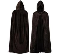 Wildarms Impresionante Capa Gótica de Terciopelo con Capucha - Para Bruja, Vampiro o Maga - Halloween, Navidad, Cosplay, Bailes y Fiestas de Disfra (café, 140cm)
