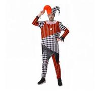 Wildarms Mono de Bufón del Renacimiento con Sombrero de Dos Campanas - Disfraz de Halloween para Hombres (M)