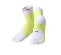 Wildarms Tabi - Calcetines deportivos antideslizantes para correr, senderismo, baloncesto, con cojín, para hombres y mujeres (FR/ES, Letras, XL, Regular, Regular, Amarillo Blanco)