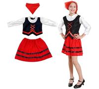 Wildarms Traje Completo de Pastora Navideña 2025 - Ideal para Belenes Vivientes, Festivales y Eventos Navideños (3-4 años)