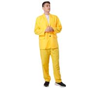 Wildarms Traje de fiesta de Halloween para hombre, ajuste delgado, color amarillo sólido, traje de ocio para Halloween, fiestas temáticas y eventos, Amarillo, Medium