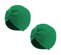 Wildarms Turbantes Plisados Unisex, Pack de 2, Gorro Árabe/Indio para Carnaval, Fiesta, Disfraces y Festivales (Verde)