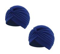 Wildarms Turbantes Plisados Unisex, Pack de 2, Gorro Árabe/Indio para Carnaval, Fiesta, Disfraces y Festivales (Azul)
