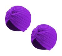 Wildarms Turbantes Plisados Unisex, Pack de 2, Gorro Árabe/Indio para Carnaval, Fiesta, Disfraces y Festivales (Morado)