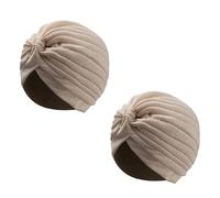 Wildarms Turbantes Plisados Unisex, Pack de 2, Gorro Árabe/Indio para Carnaval, Fiesta, Disfraces y Festivales (Beige)