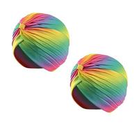 Wildarms Turbantes Plisados Unisex, Pack de 2, Gorro Árabe/Indio para Carnaval, Fiesta, Disfraces y Festivales (Colorido)