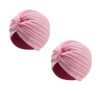 Wildarms Turbantes Plisados Unisex, Pack de 2, Gorro Árabe/Indio para Carnaval, Fiesta, Disfraces y Festivales (Rosa)